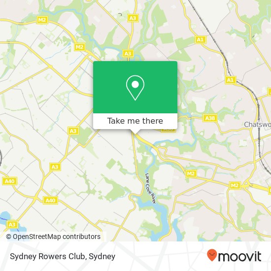 Mapa Sydney Rowers Club