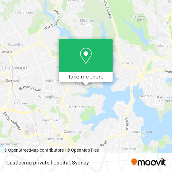 Castlecrag private hospital map