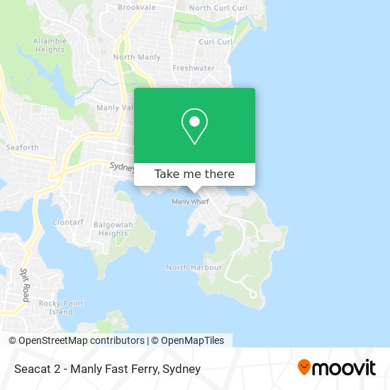 Mapa Seacat 2 - Manly Fast Ferry