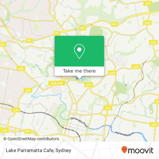 Lake Parramatta Cafe map