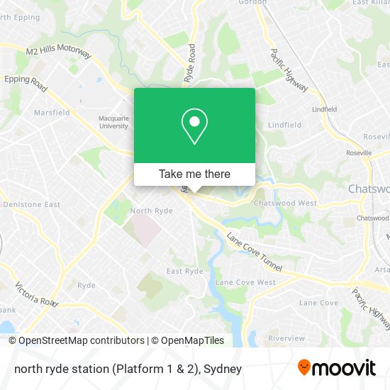 north ryde station (Platform 1 & 2) map