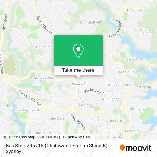 Bus Stop 206718 (Chatswood Station Stand B) map