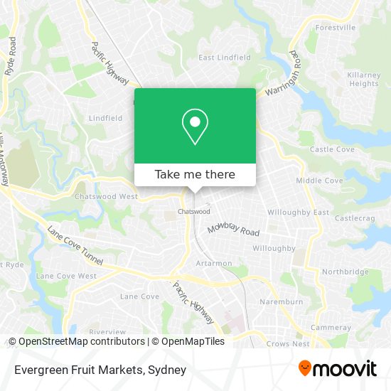 Mapa Evergreen Fruit Markets