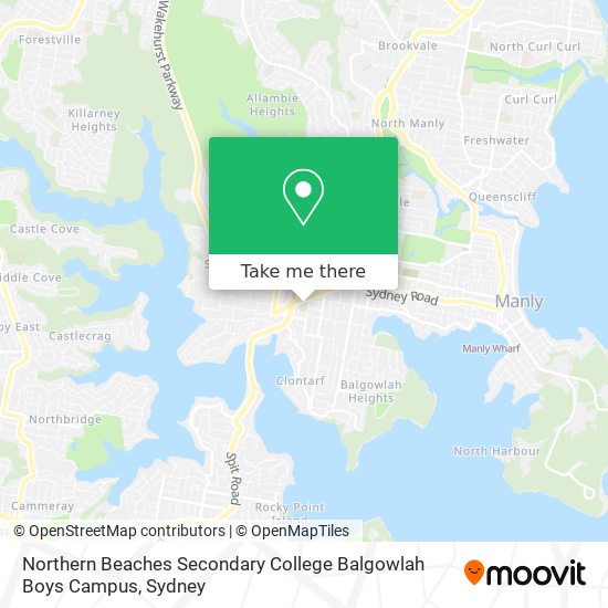 Northern Beaches Secondary College Balgowlah Boys Campus map