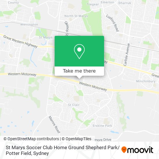 St Marys Soccer Club Home Ground Shepherd Park/ Potter Field map