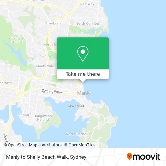 Mapa Manly to Shelly Beach Walk