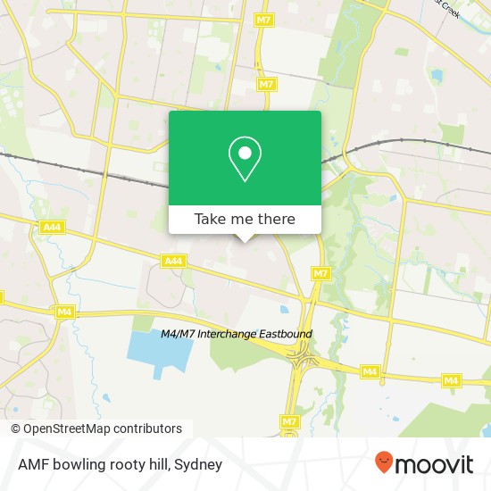 AMF bowling rooty hill map