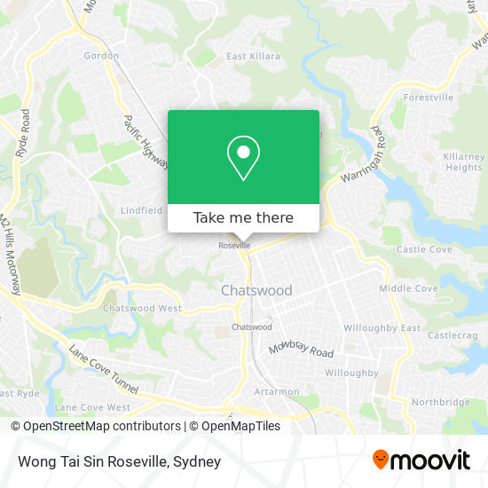 Mapa Wong Tai Sin Roseville