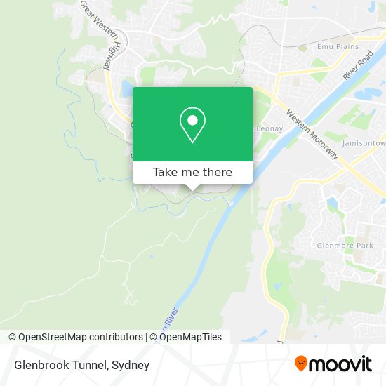 Mapa Glenbrook Tunnel