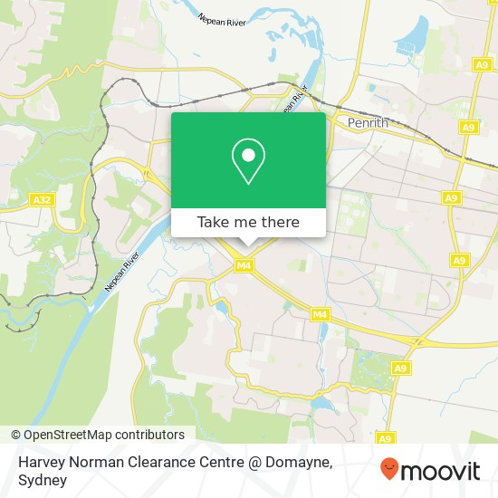 Mapa Harvey Norman Clearance Centre @ Domayne