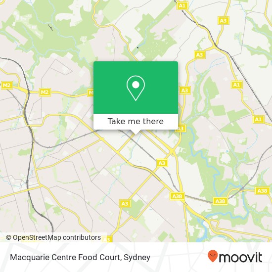 Macquarie Centre Food Court map