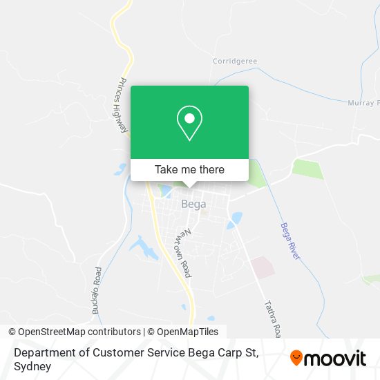 Department of Customer Service Bega Carp St map
