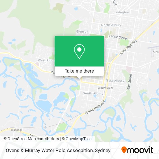 Ovens & Murray Water Polo Assocaition map