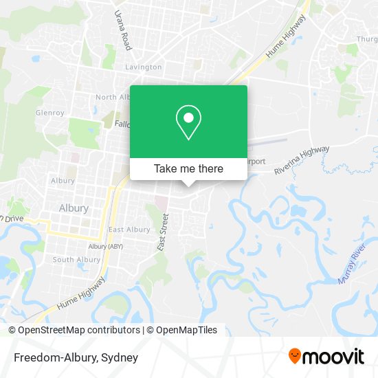 Mapa Freedom-Albury