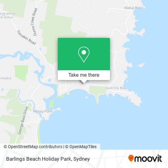 Mapa Barlings Beach Holiday Park