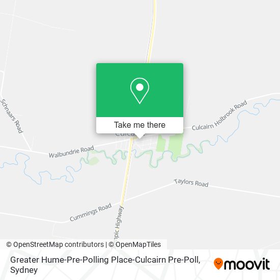 Greater Hume-Pre-Polling Place-Culcairn Pre-Poll map