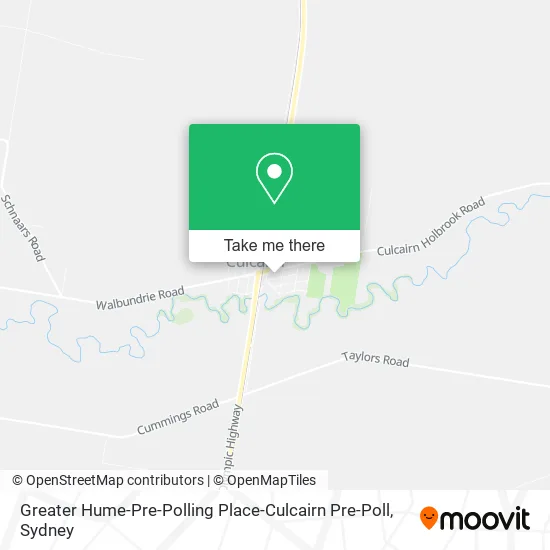 Mapa Greater Hume-Pre-Polling Place-Culcairn Pre-Poll