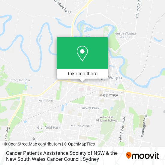 Cancer Patients Assistance Society of NSW & the New South Wales Cancer Council map
