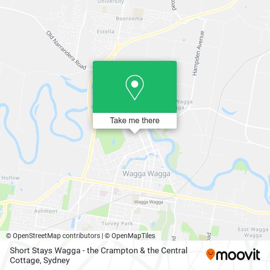 Short Stays Wagga - the Crampton & the Central Cottage map