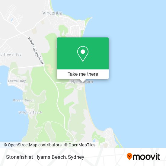 Stonefish at Hyams Beach map