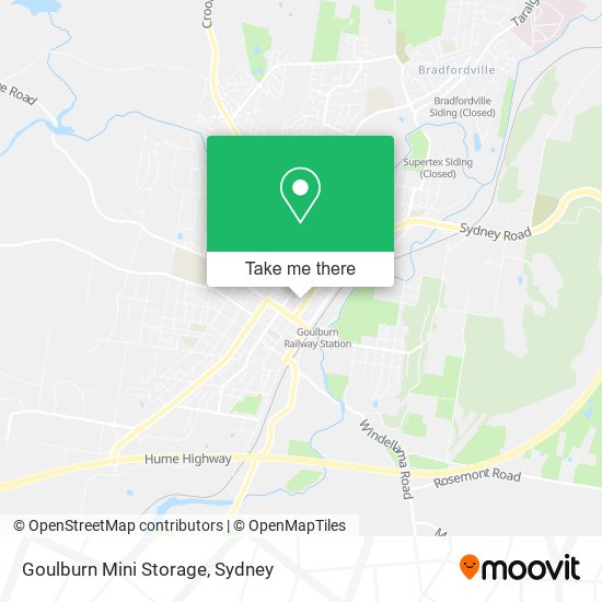 Mapa Goulburn Mini Storage