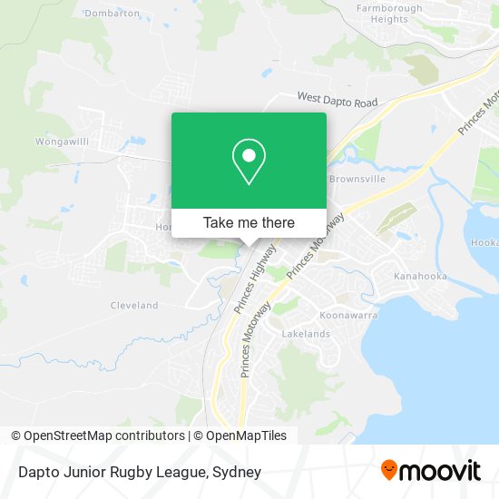 Mapa Dapto Junior Rugby League