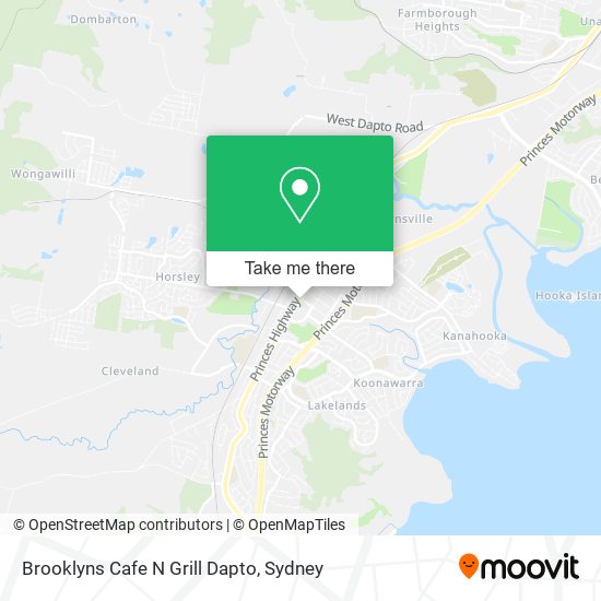 Mapa Brooklyns Cafe N Grill Dapto