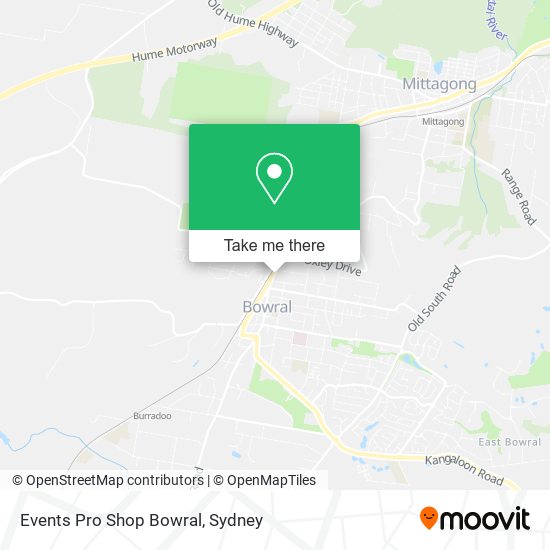 Events Pro Shop Bowral map