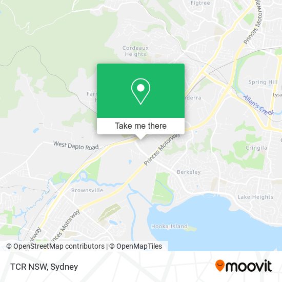 Mapa TCR NSW