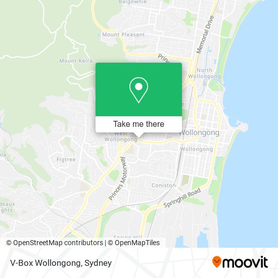 V-Box Wollongong map
