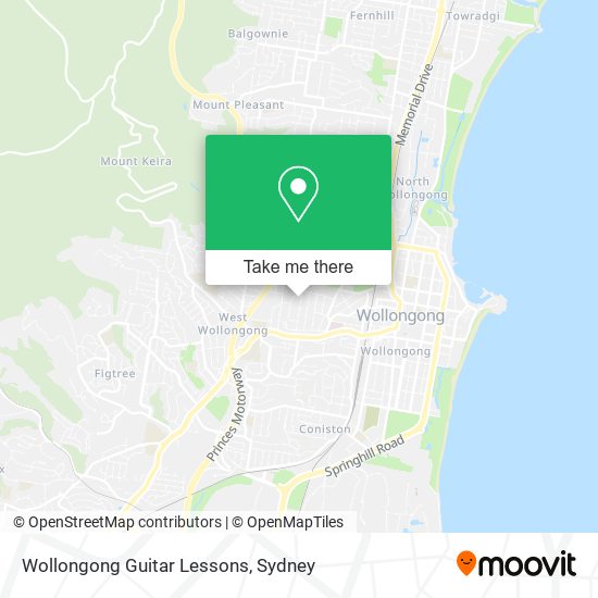 Mapa Wollongong Guitar Lessons