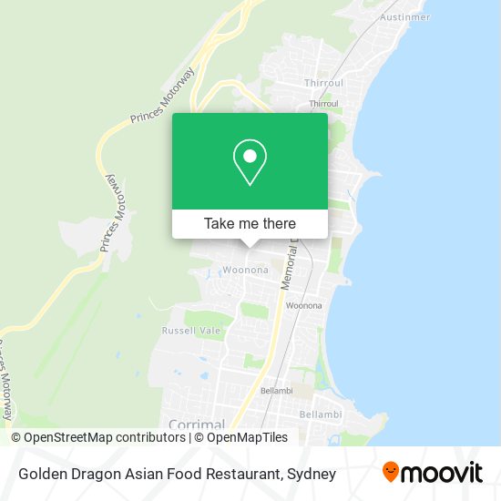 Mapa Golden Dragon Asian Food Restaurant