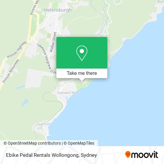 Ebike Pedal Rentals Wollongong map