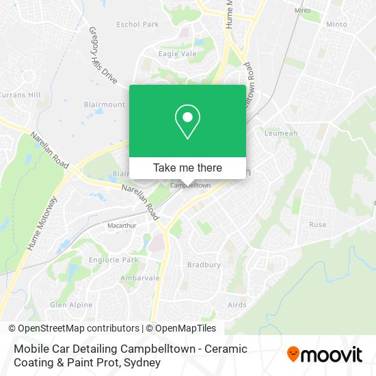 Mobile Car Detailing Campbelltown - Ceramic Coating & Paint Prot map