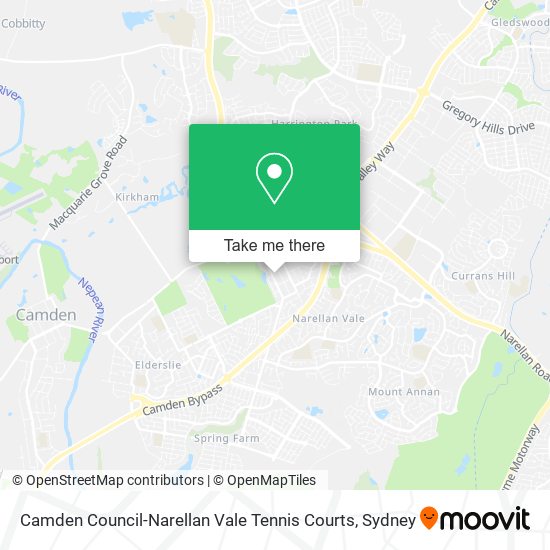 Mapa Camden Council-Narellan Vale Tennis Courts