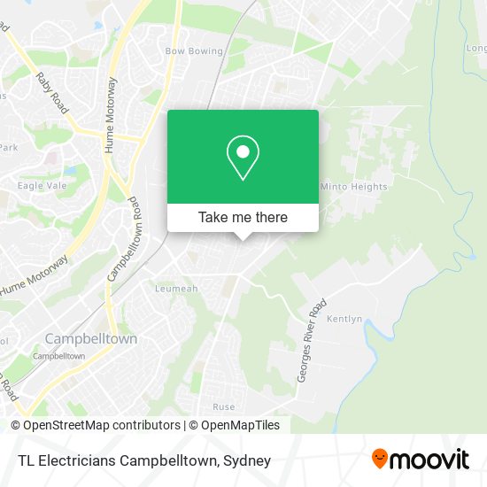 TL Electricians Campbelltown map