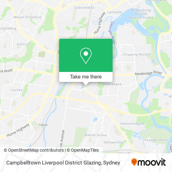 Campbelltown Liverpool District Glazing map