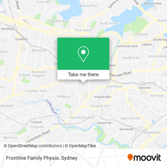 Frontline Family Physio map