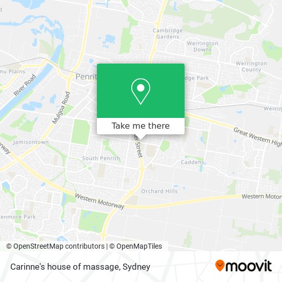 Carinne's house of massage map