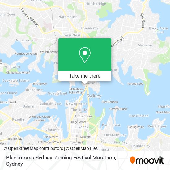 Blackmores Sydney Running Festival Marathon map