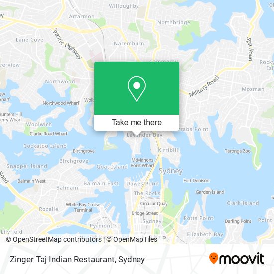 Mapa Zinger Taj Indian Restaurant