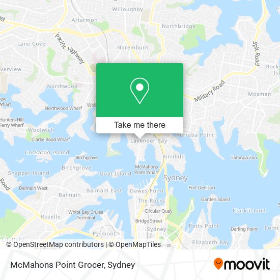 McMahons Point Grocer map