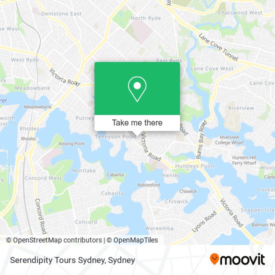 Mapa Serendipity Tours Sydney