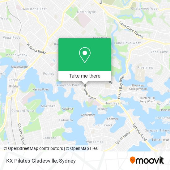 Mapa KX Pilates Gladesville