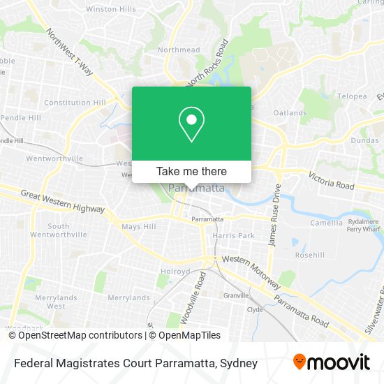 Federal Magistrates Court Parramatta map