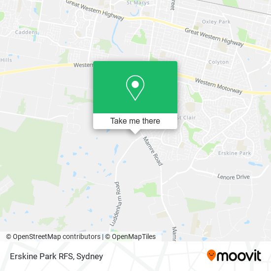 Mapa Erskine Park RFS