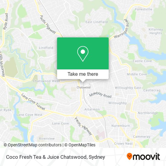 Coco Fresh Tea & Juice Chatswood map