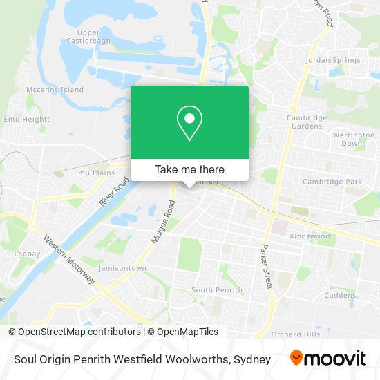 Soul Origin Penrith Westfield Woolworths map