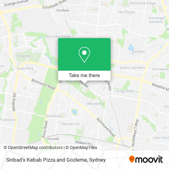 Sinbad's Kebab Pizza and Gozleme map