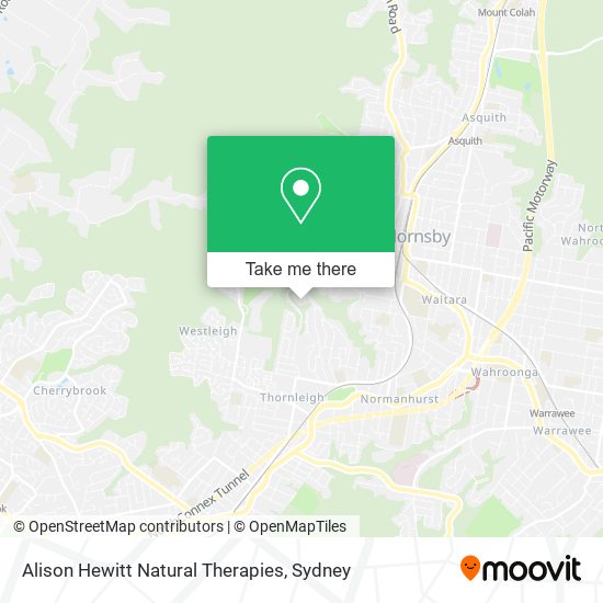 Alison Hewitt Natural Therapies map